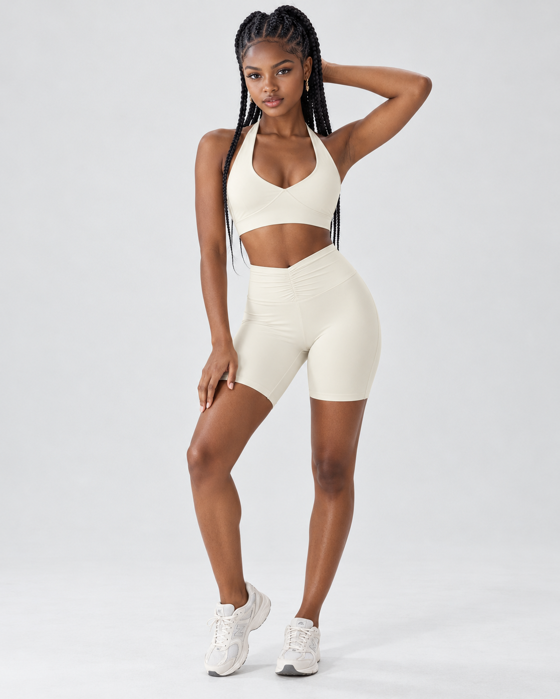 DOUBLE TAKE Twist-Front Bra & Short Set