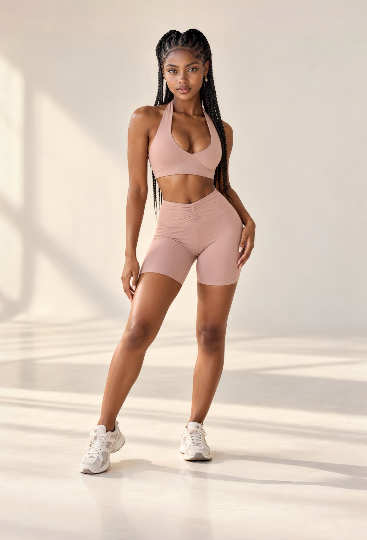 DOUBLE TAKE Twist-Front Bra & Short Set