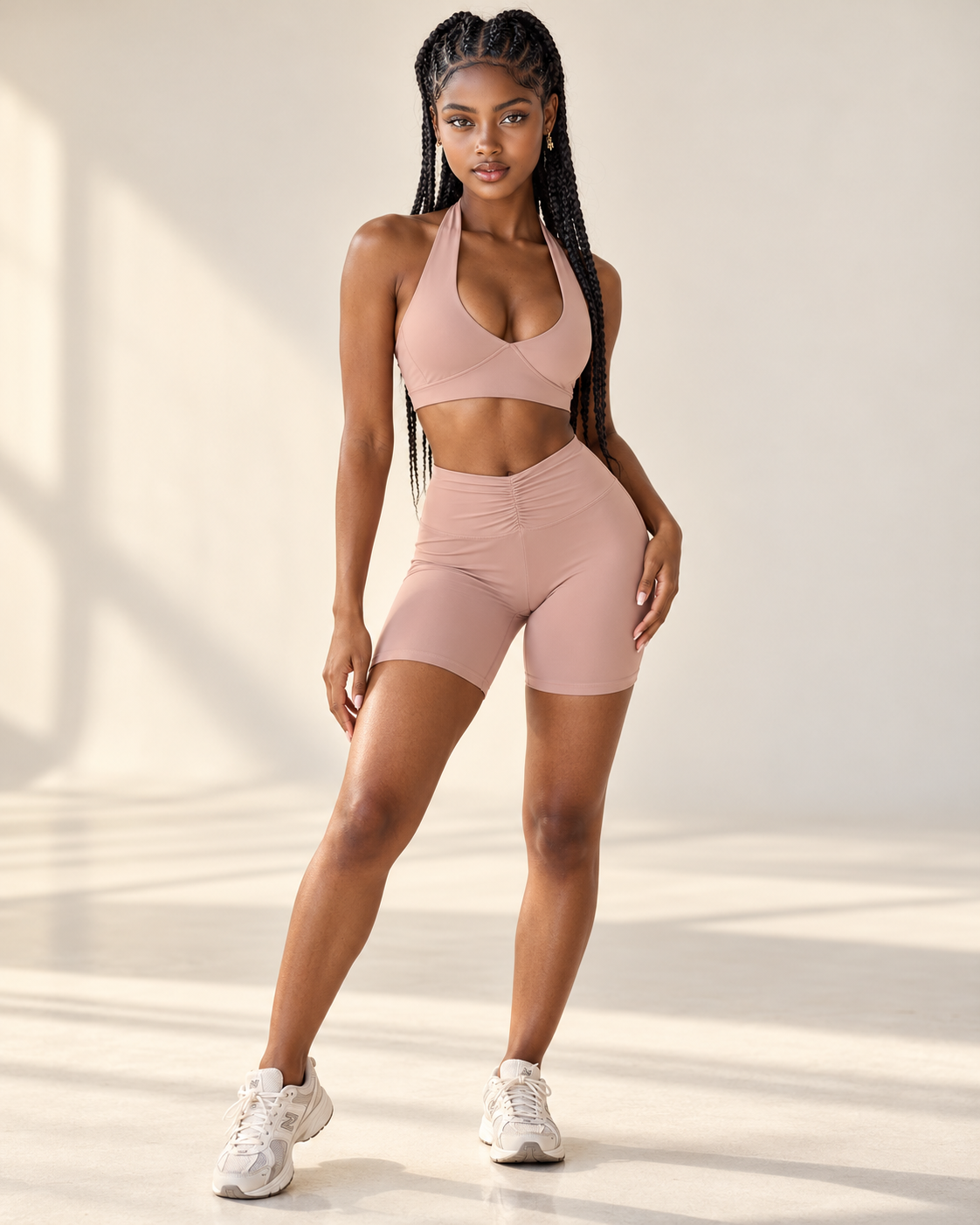 DOUBLE TAKE Twist-Front Bra & Short Set