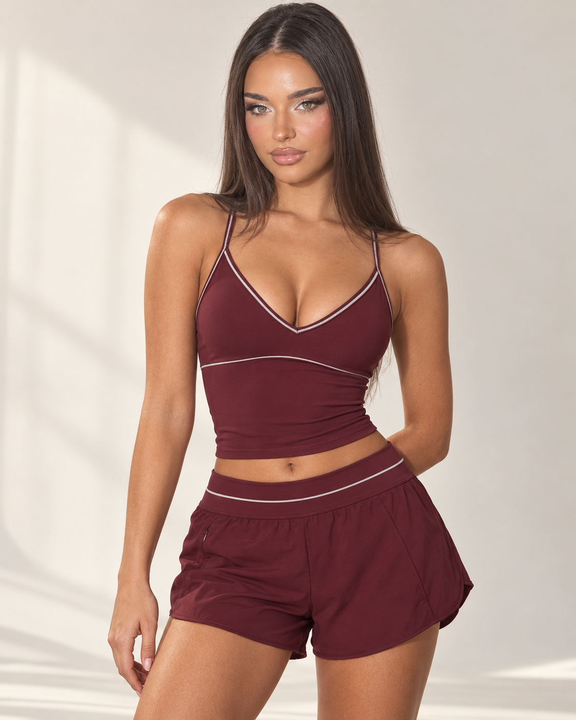 MARLOWE Courtline Top & Flared Short Motion Set